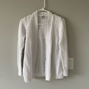 LL Bean 100% Cotton White Cardigan